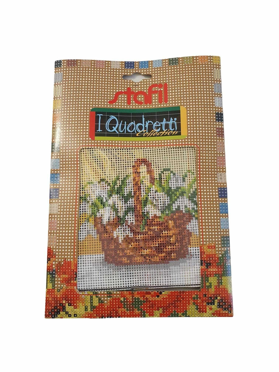 Kit Punto Croce Falena 40x40 Cm - Per Principianti, Tessuto Prestampato, Filo, Ago, Istruzioni - Foto 5