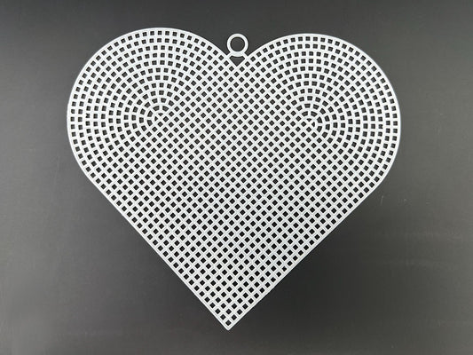 1 Rete Sagomata a Cuore in Plastica di Misure 15cm x 16cm, per Borse Hand Made o articoli Fai da Te