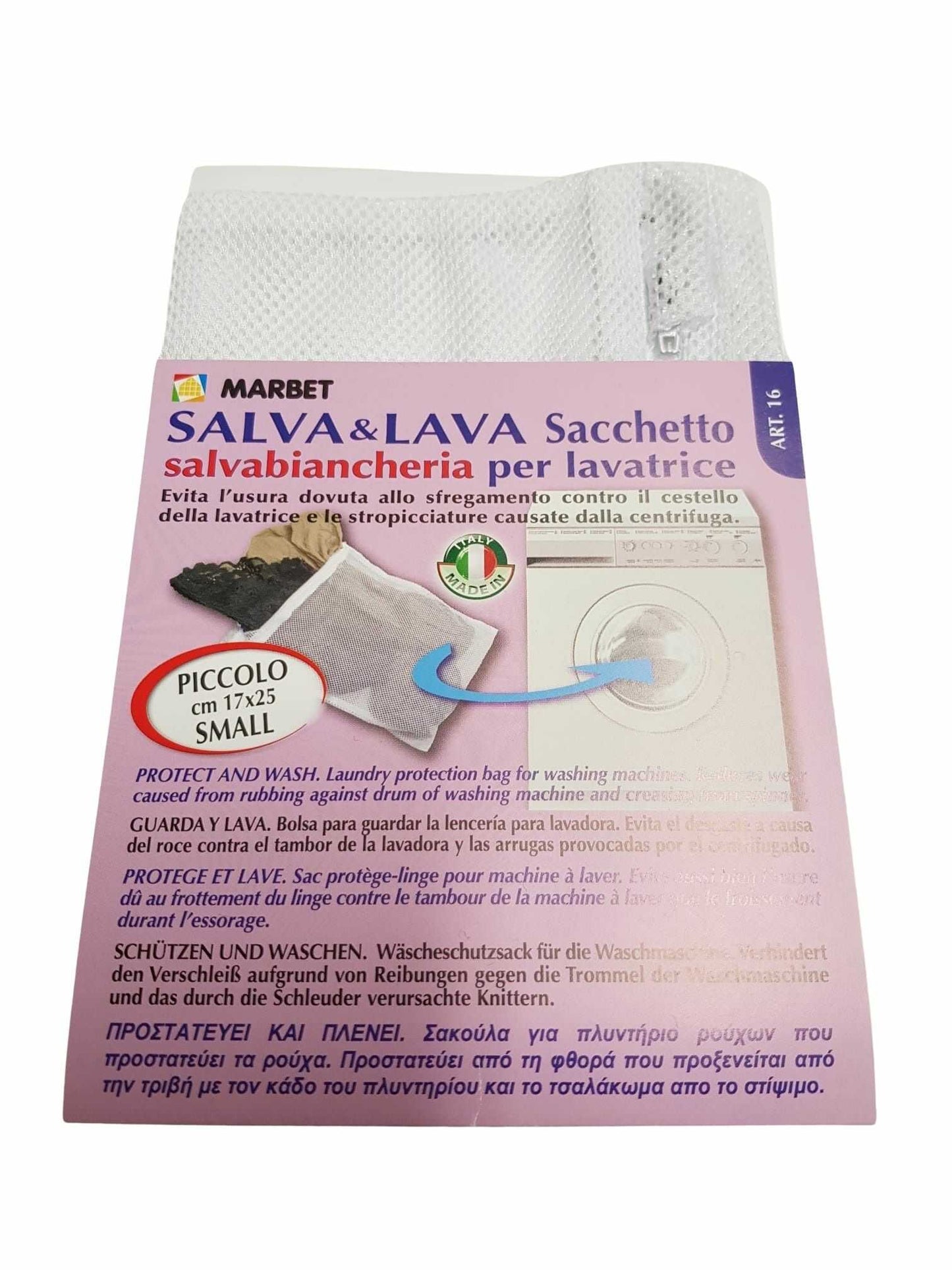 Salva e Lava Sacchetto Salvabiancheria per Lavatrice 17x25 cm Marbet