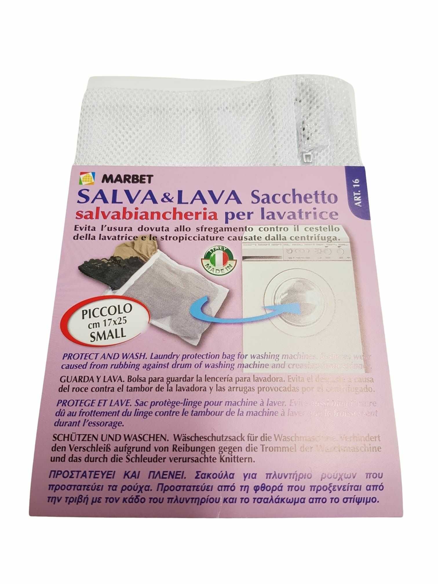 Salva e Lava Sacchetto Salvabiancheria per Lavatrice 17x25 cm Marbet