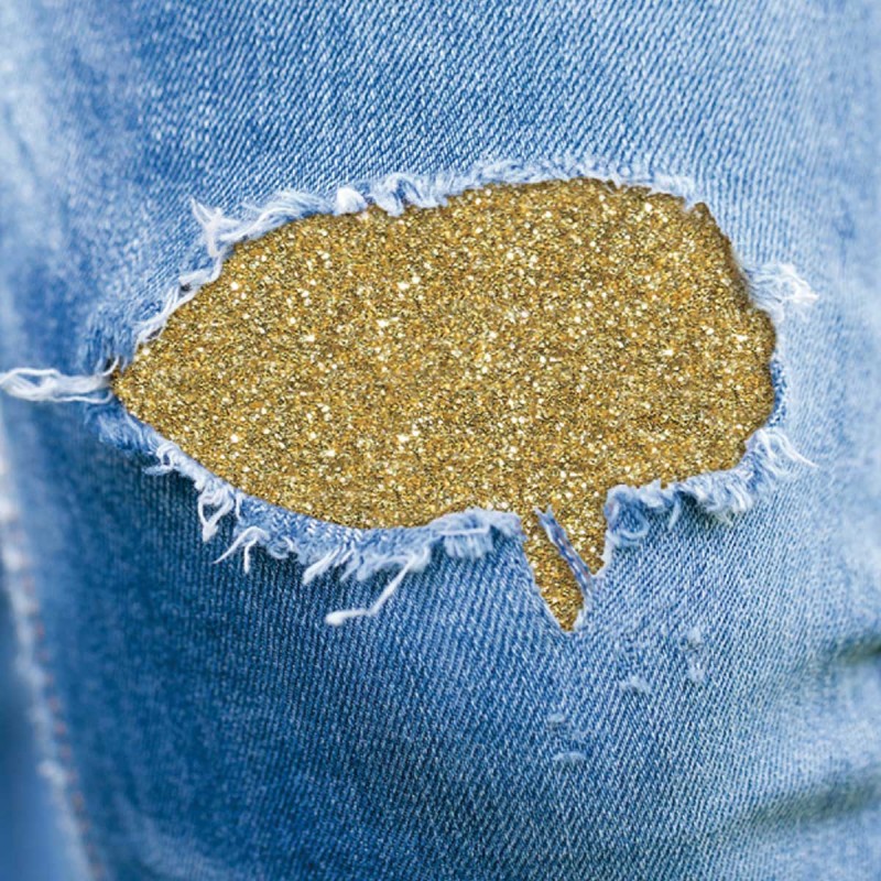 Maglina Elastica Glitter Saldastrappi Termoadesivo Poliestere Marbet 8 Varianti