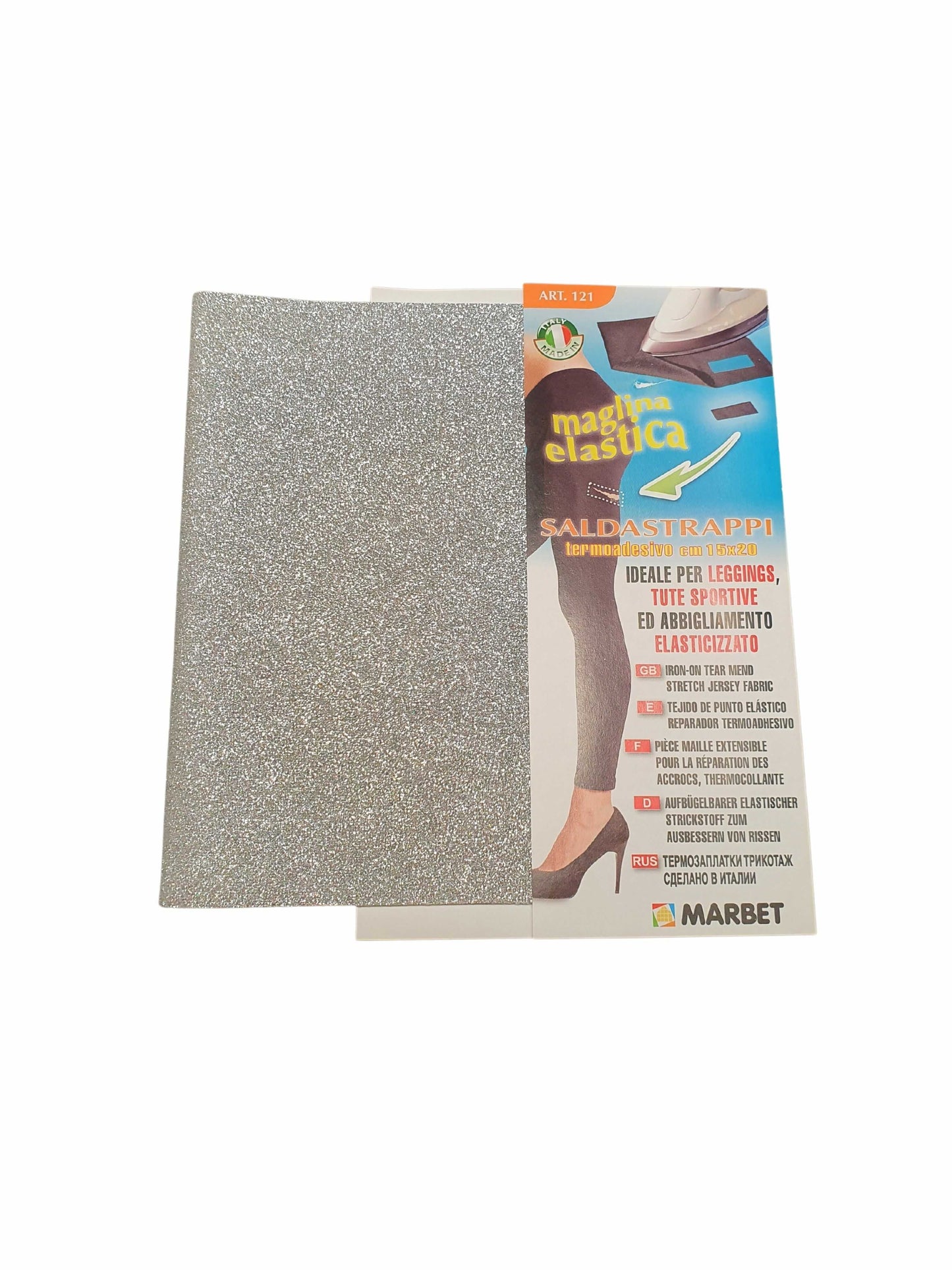 Maglina Elastica Glitter Saldastrappi Termoadesivo Poliestere Marbet 8 Varianti