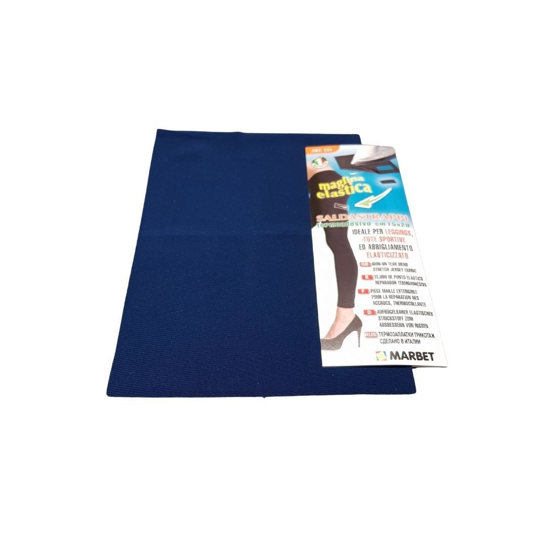 Saldastrappi Termoadesivo Marbet 40x15cm - Per Jeans, Cotone, Nero, Rammendo