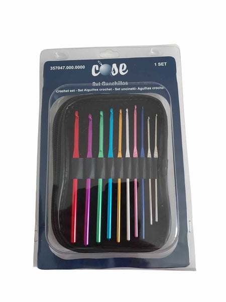 Set Di 8 Uncinetti In Alluminio Con Manico Ergonomico In Resina ABS: Kit Completo Per Maglieria E Uncinetto Fai Da Te