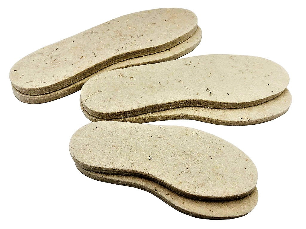 Solette 100% Lana di Pecora tipo Feltro Calda Morbida, Traspirante per Scarpe all'Uncinetto