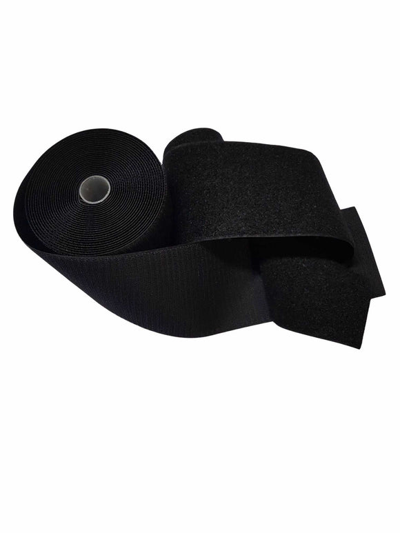 Velcro Nero Altezza 10 cm da Cucire pezza da 1 mt Maschio Femmina