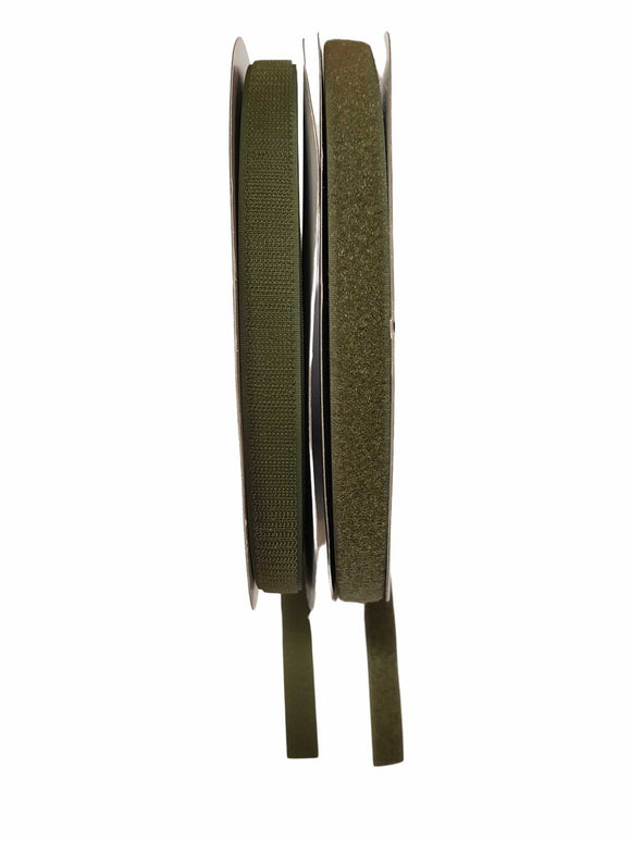 Velcro Verde Militare da Cucire altezza 2cm pezza 1mt Maschio Femmina